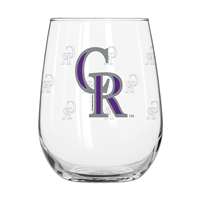 Colorado Rockies 16oz Satin Etch Curved Beverage Glass (2 Pack)