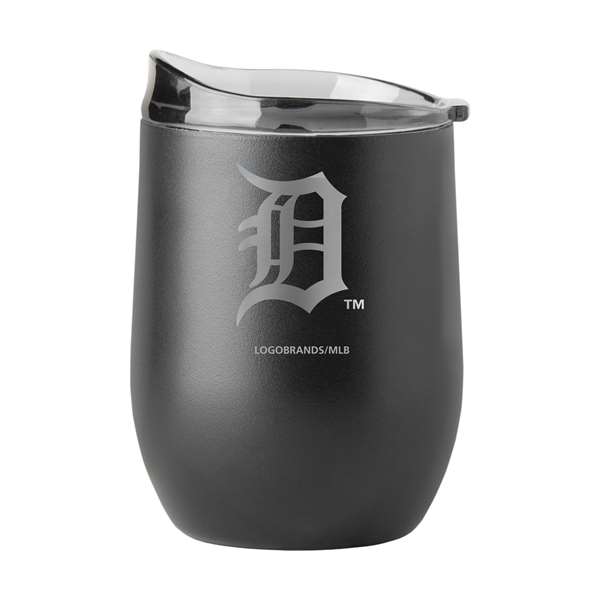 Detroit Tigers 16oz Etch Black Powder Coat Curved Beverage