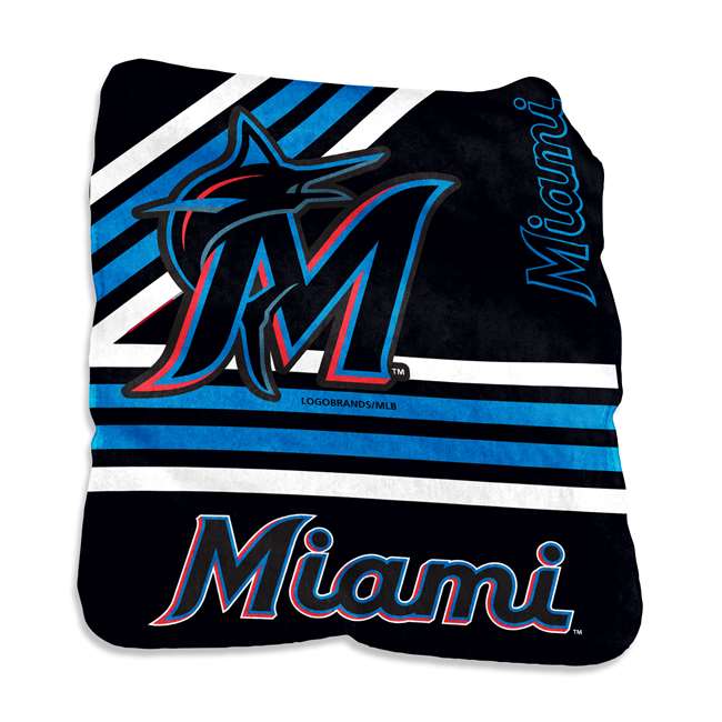 Miami Marlins Raschel Throw Blanket - 50 X 60 inches