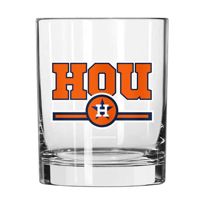 Houston Astros 14oz Letterman Rock Glass (2 Pack)