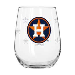 Houston Astros 16oz Satin Etch Curved Beverage Glass (2 Pack)