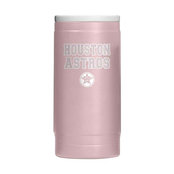 Houston Astros Stencil Powder Coat Slim Can Coolie