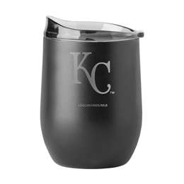 K.C Royals 16oz Etch Black Powder Coat Curved Beverage