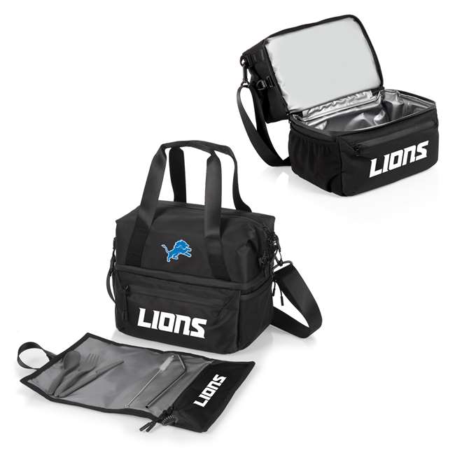 Detroit Lions - Tarana Lunch Bag Cooler with Utensils, (Carbon Black)  