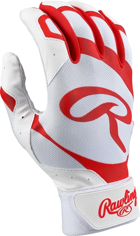 Rawlings Adult 5150 Ii Batting Gloves - White/Scarlet