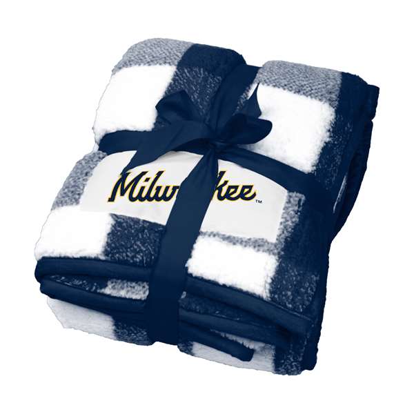 Milwaukee Brewers Buffalo Check Frosty Fleece Blanket  79
