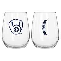 Milwaukee Brewers 16oz Gameday Curved Beverage Glass