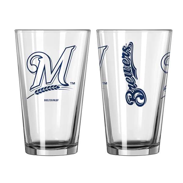 Milwaukee Brewers 16oz Gameday Pint Glass (2 Pack)