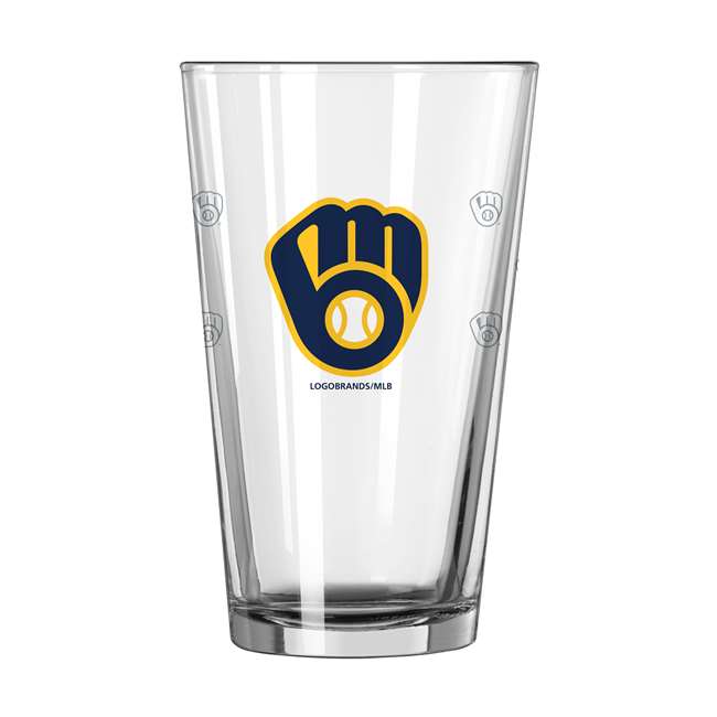 Milwaukee Brewers 16oz Satin Etch Pint Glass