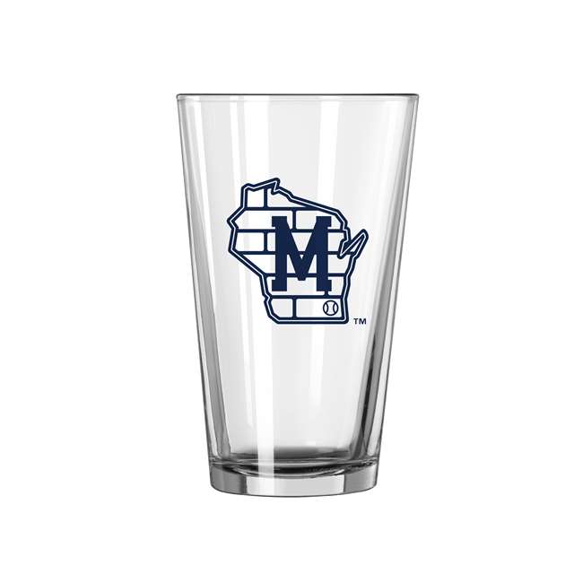 Milwaukee Brewers State Outline 16oz Gameday Pint Glass