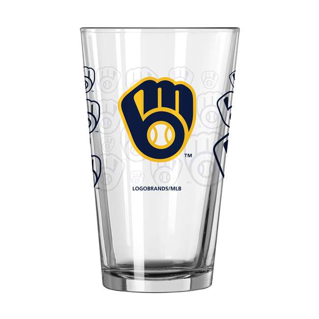 Milwaukee Brewers 16oz Scatter Pint Glass (2 Pack)