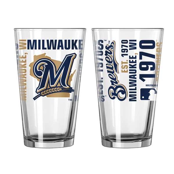 Milwaukee Brewers 16oz Spirit Pint Glass