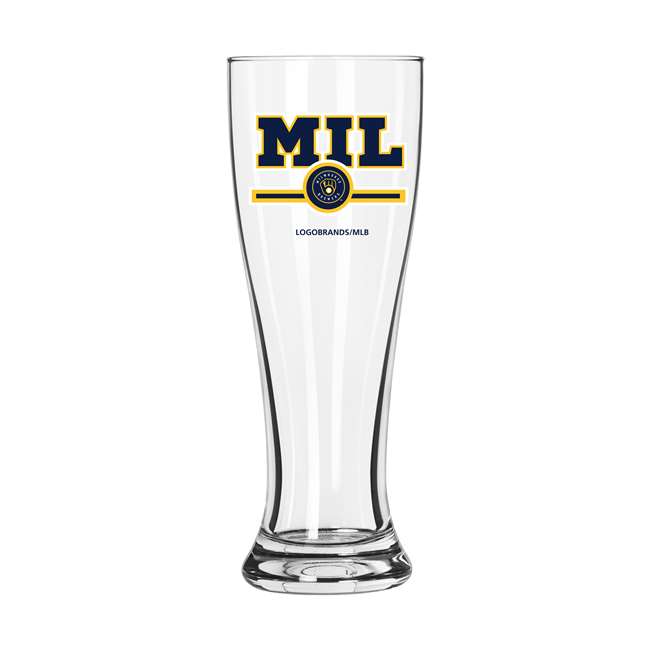 Milwaukee Brewers 16oz Lettermand Pilsner Glass (2 Pack)