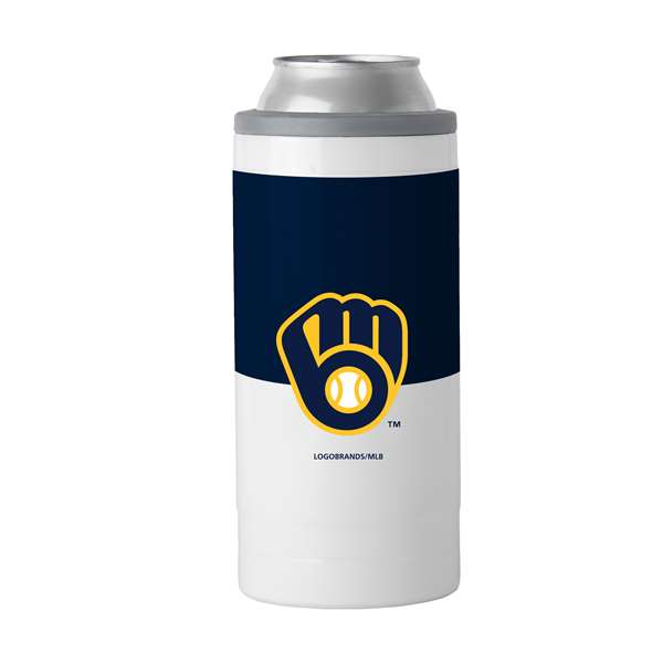 Milwaukee Brewers Slim Colorblock Can Coolie  