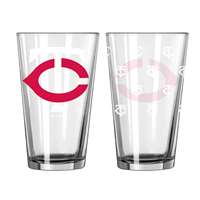 Minnesota Twins 16oz Satin Etch Pint Glass