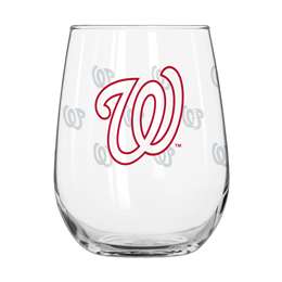 Washington Nationals 16oz Satin Etch Curved Beverage Glass (2 Pack)