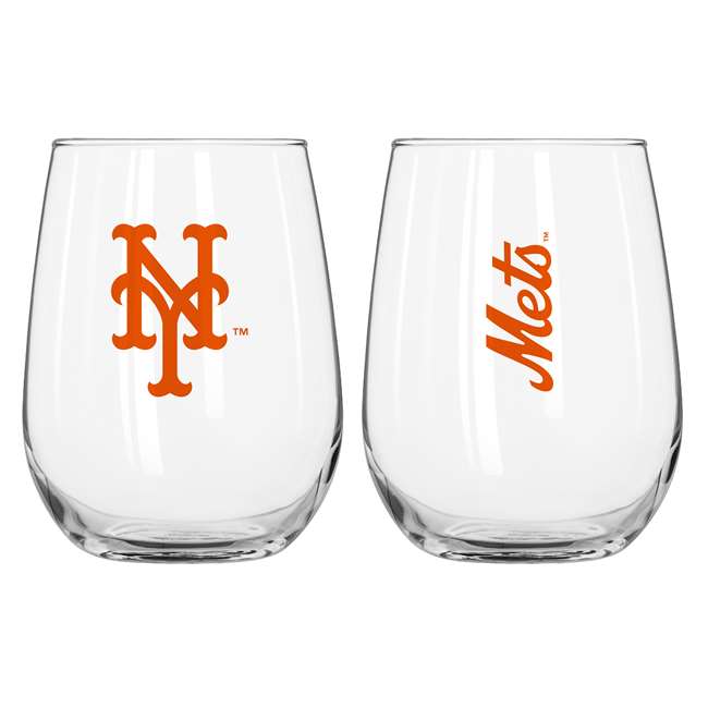 New York Mets 16oz Gameday Curved Beverage Glass