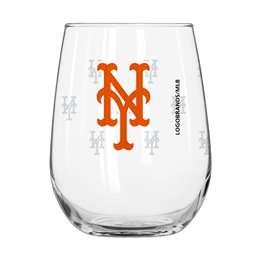 New York Mets 16oz Satin Etch Curved Beverage Glass (2 Pack)