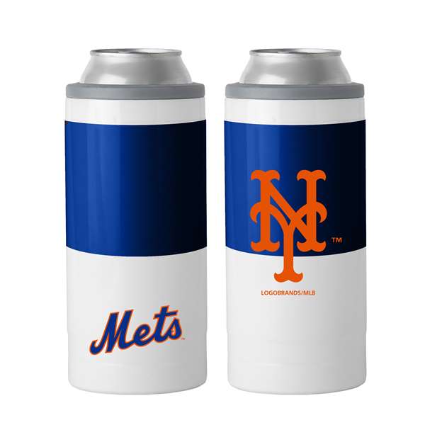 New York MetsColorblock 12oz Slim Can Stainless Steel Coozie