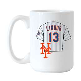 New York Mets Francisco Lindor Jersey 15oz Sublimated Mug