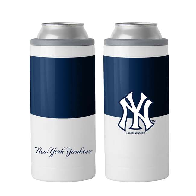 New York YankeesColorblock 12oz Slim Can Stainless Steel Coozie