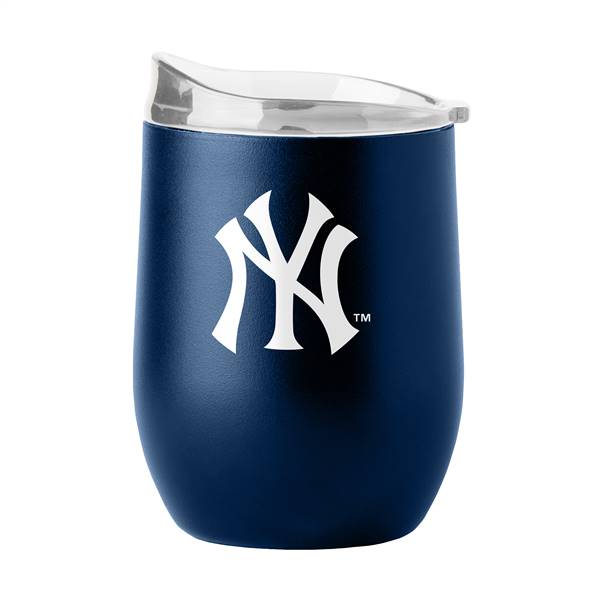 New York Yankees 16oz Swagger White Powder Coat Stainless Curved Beverage Tumbler