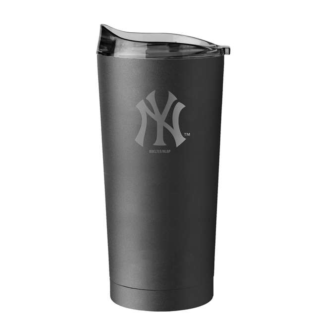 New York Yankees 20oz Etch Black Powder Coat Stainless Tumbler