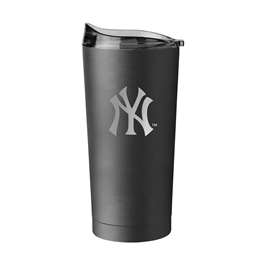 New York Yankees 20oz Etch Black Powder Coat Tumbler