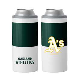 Oakland AthleticsColorblock 12oz Slim Can Stainless Steel Coozie