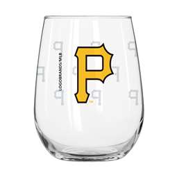Pittsburgh Pirates 16oz Satin Etch Curved Beverage Glass (2 Pack)