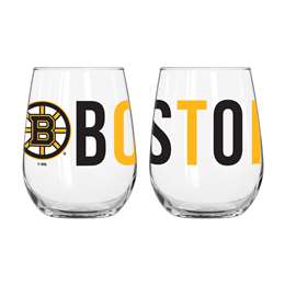 Boston Bruins 16oz Overtime Curved Beverage Glass