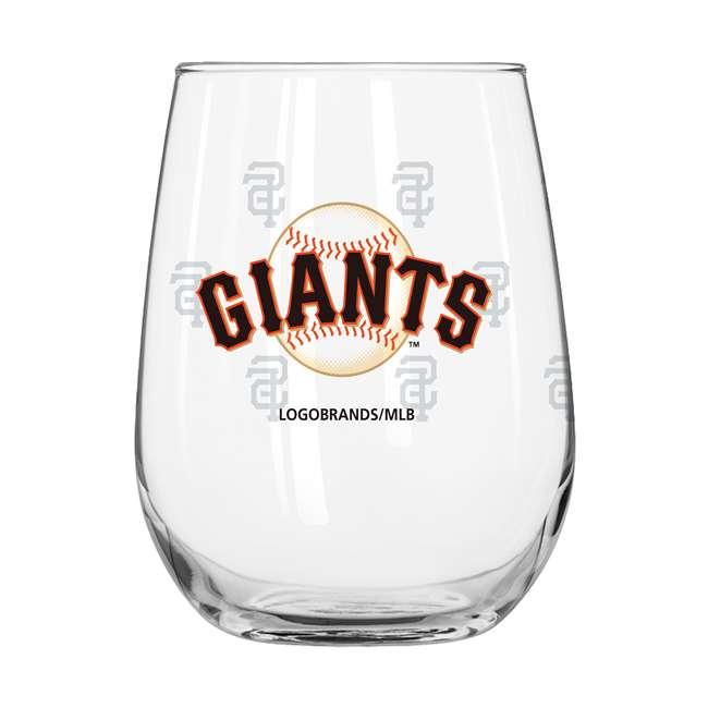 San Francisco Giants 16oz Satin Etch Curved Beverage Glass (2 Pack)