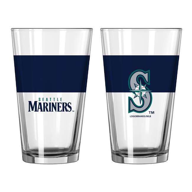 Seattle Mariners 16oz Colorblock Pint Glass (2 Pack)