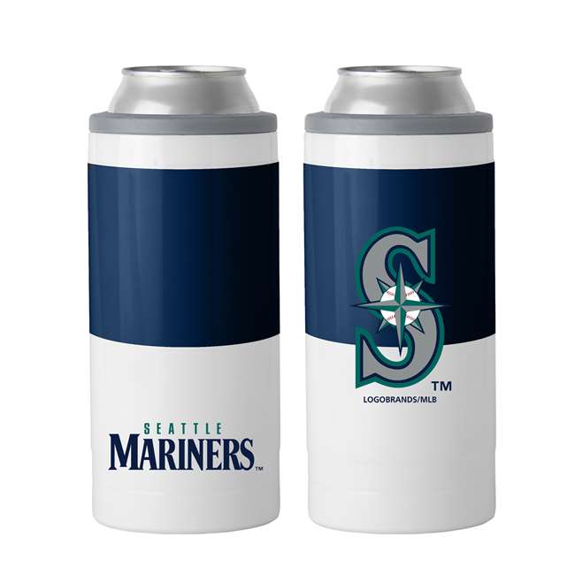 Seattle MarinersColorblock 12oz Slim Can Stainless Steel Coozie