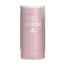 St Louis Cardinals Stencil Powder Coat Slim Can Coolie
