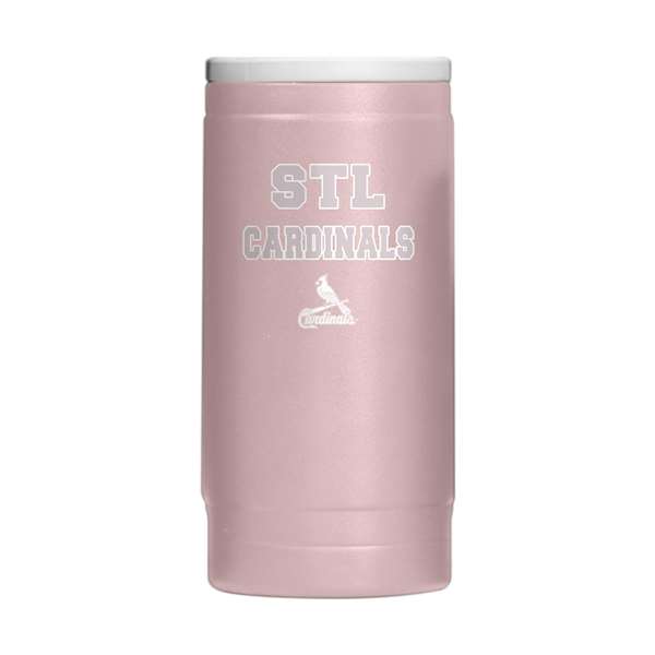 St Louis Cardinals Stencil Powder Coat Slim Can Coolie