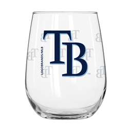 Tampa Bay Rays 16oz Satin Etch Curved Beverage Glass (2 Pack)