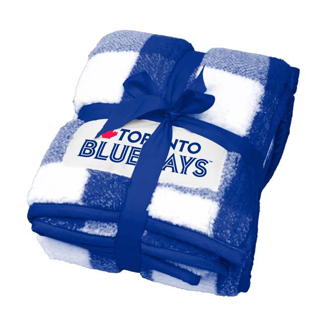 Toronto Blue Jays Buffalo Check Frosty Fleece Blanket  2