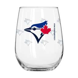 Toronto Blue Jays 16oz Satin Etch Curved Beverage Glass (2 Pack)