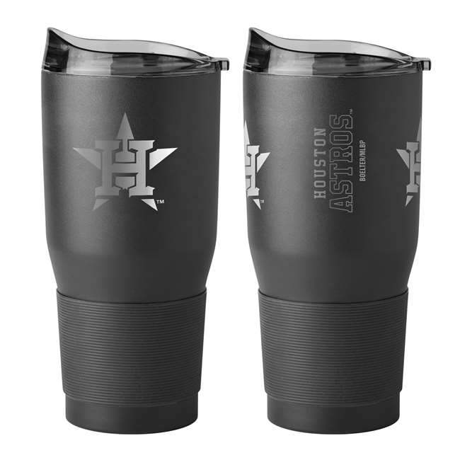 Houston Astros 30oz Etch Black Powder Coat Tumbler