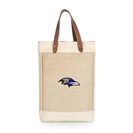 Baltimore Ravens Jute 2 Bottle Insulated Wine Bag  