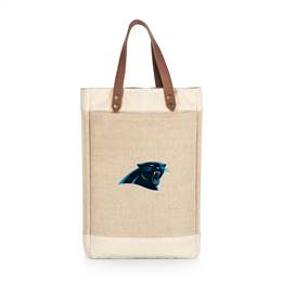 Carolina Panthers Jute 2 Bottle Insulated Wine Bag  