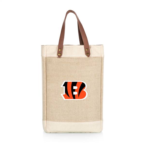 Cincinnati Bengals Jute 2 Bottle Insulated Wine Bag  