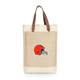 Cleveland Browns Jute 2 Bottle Insulated Wine Bag  