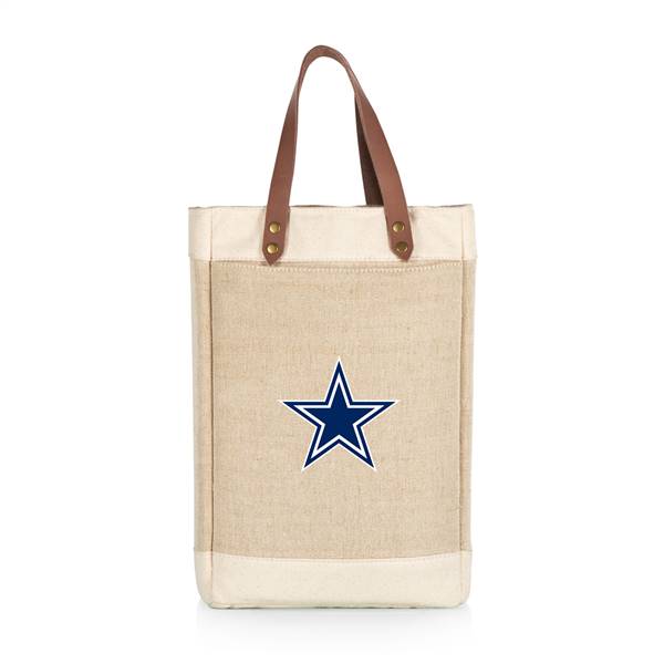 Dallas Cowboys Jute 2 Bottle Insulated Wine Bag  