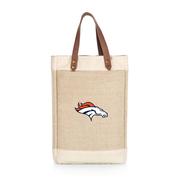 Denver Broncos Jute 2 Bottle Insulated Wine Bag  
