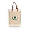 Green Bay Packers Jute 2 Bottle Insulated Wine Bag  