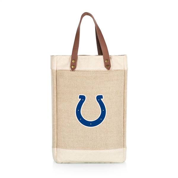 Indianapolis Colts Jute 2 Bottle Insulated Wine Bag  