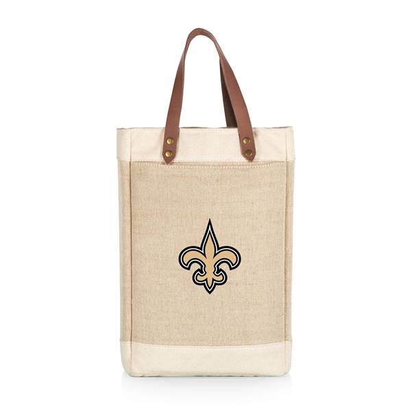 New Orleans Saints Jute 2 Bottle Insulated Wine Bag  