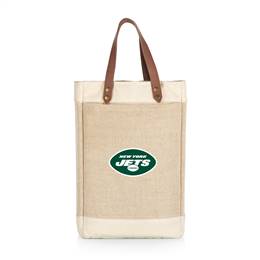 New York Jets Jute 2 Bottle Insulated Wine Bag  